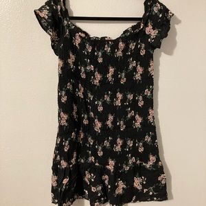 Ivy + Main Black Shirr Casual Dress